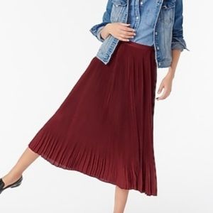 Petite J.Crew Pleated Midi-Skirt NWT